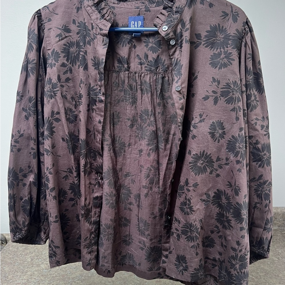 GAP Brown Floral Shirt